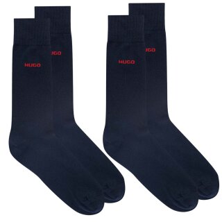 BOSS HUGO Socken mittelhoch aus Baumwoll-Mix im Zweier-Pack Blau 39-42