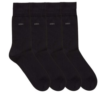 BOSS Socken mittelhohe Logo Socken Baumwollmix Stretch (2er Pack) Schwarz 39-42