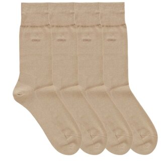 BOSS Socken mittelhohe Logo Socken Baumwollmix Stretch (2er Pack) Beige 43-46