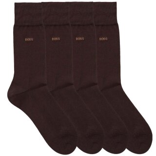 BOSS Herren Socken mittelhohe Logo Socken Baumwollmix Stretch Mehrpack 206 Dark Brown Dunkelbraun 39-42 2 Paar