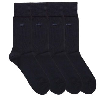 BOSS Herren Socken mittelhohe Logo Socken Baumwollmix Stretch Mehrpack 401 Dark Blue Dunkelblau 47-50 4 Paar