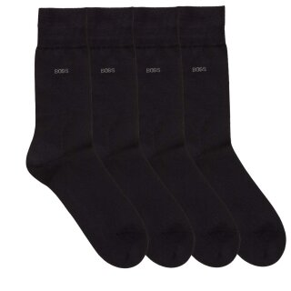 BOSS Herren Socken mittelhohe Logo Socken Baumwollmix Stretch Mehrpack 001 Black Schwarz 39-42 2 Paar