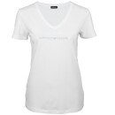 EMPORIO ARMANI Damen Shirt V-Ausschnitt (1er Pack) Weiß/White Logoschriftzug S
