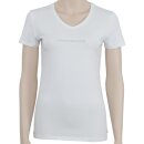 EMPORIO ARMANI Damen Shirt V-Ausschnitt (1er Pack) Weiß/White Logoschriftzug S