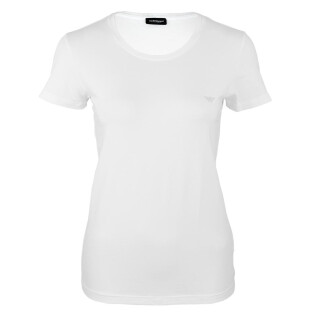 EMPORIO ARMANI Damen Shirt O-Ausschnitt (1er Pack) Weiß/White Logo EA-Adler XS