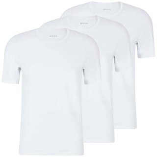 BOSS Herren T Shirt Rundhals Classic kurzarm reine Baumwolle Multipack  Weiß Farbe 100 Größe M/ 50/ 5