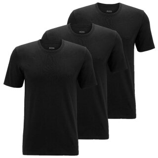 BOSS Herren T Shirt Rundhals Classic kurzarm reine Baumwolle Multipack  Schwarz Farbe 001 Größe M/ 50/ 5