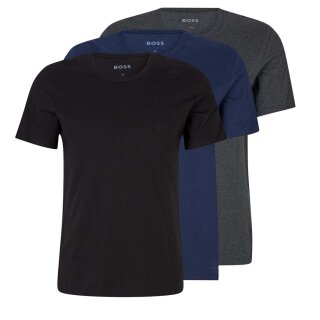 BOSS Herren T Shirt Rundhals Classic kurzarm reine Baumwolle Multipack  Mehrfarbig Farbe 497 Größe M/ 50/ 5