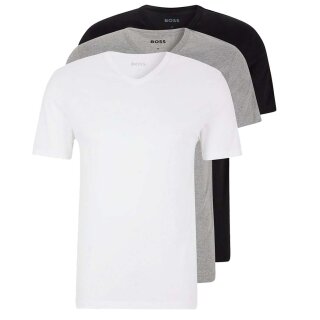 BOSS Herren T Shirts Classic V Ausschnitt kurzarm reine Baumwolle Multipack Mehrfarbig 999 S