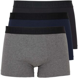 HOM Herren Boxershorts Boxer Briefs 3er Pack Trunks Vorteilspack Black/Navy/Grey L