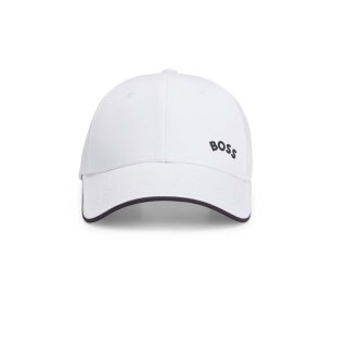BOSS Herren Basecap Mütze Kappe Cap-Bold-Curved Weiß/White Einheitsgröße/One Size