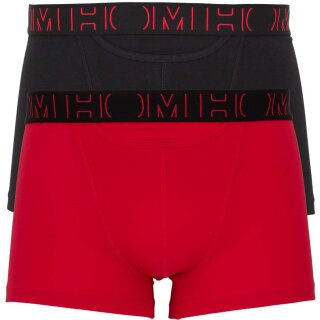 HOM 2 Pack HO1 Herren Boxershorts Boxerlines  1 rot 1 schwarz D045 M
