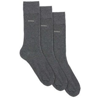 BOSS 3P Socken mittelhoch Baumwoll-Mix Logo Dreier-Pack Grau 43-46