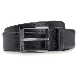 BOSS Herren echt Rindsleder Gürtel Anzuggürtel Elloy Riemen 3,5cm breit Schwarz