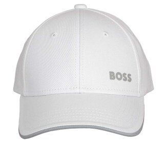 BOSS Cap Bold Baumwolle Logodruck Metallclip zum Verstellen Lüftungslöscher Weiß/White