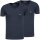 EMPORIO ARMANI 2er Pack Herren Slim Fit Stretch Baumwolle V-Neck T-Shirts Marine/Marine L