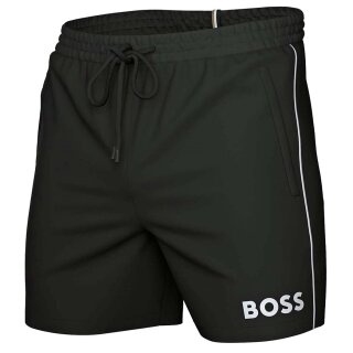 BOSS Schnell trocknende Badeshorts mit Paspeln und Logo